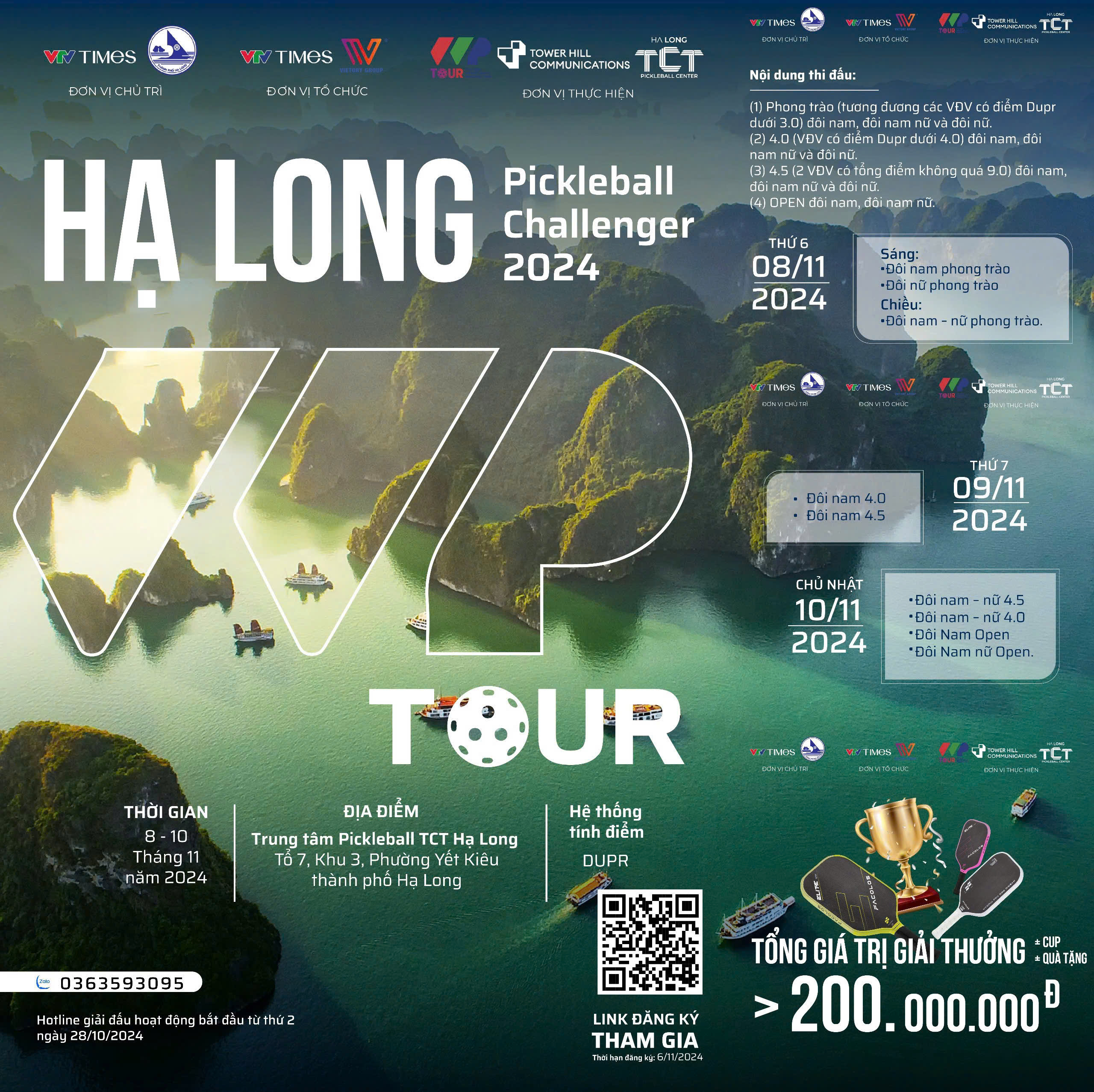 Hạ Long Pickleball Challenger 2024: Sân Chơi Đẳng Cấp Thu Hút Hơn 300 Vận Động Viên Và Các Ngôi Sao Thể Thao Hàng Đầu