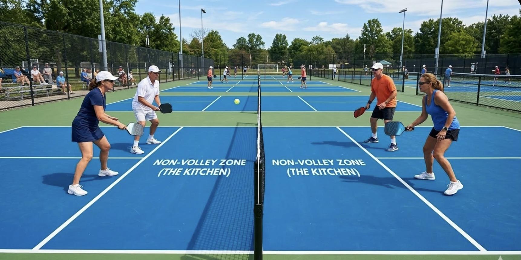 cách di chuyển đánh đôi Pickleball